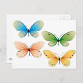 Vectorontwerp van butterflies briefkaart (Voorkant / Achterkant)