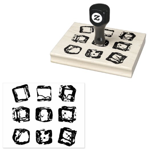Vectorontwerp van ijsblokken 	rubberstempel (Gestempeld)