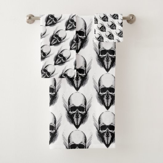 vectorpatroon schedel poster bad handdoek (Insitu)