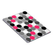 Vectorpatroon van roze zwarte en witte stippen notitieboek (Rechterzijde)
