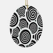 Vectorpatroon van spiraalvormige zwarte en witte s keramisch ornament (Rechts)