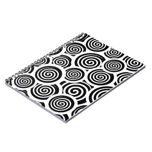 Vectorpatroon van spiraalvormige zwarte en witte s notitieboek (Linkerzijde)