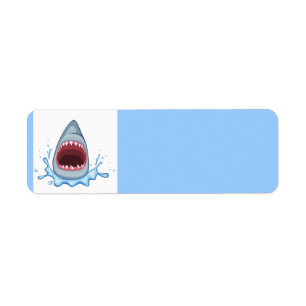 vectorstock_383155 Cartoon Shark Teeth hongerend Etiket