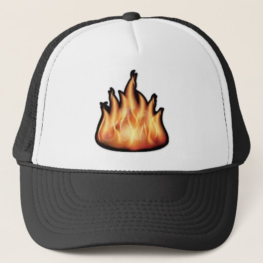 vectorvlammen - HOT BRANDVLAKKEN DIE ZWARTE ORANG Trucker Pet (Voorkant)