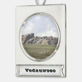 Vedauwoo Verzilverd Banner Ornament (Links)