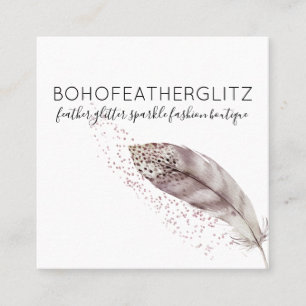 Veder Boho Glitter Eenvoudig Elegant Vierkante Visitekaartje