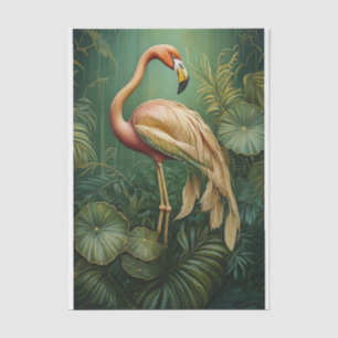 Vederachtige Flamingo Blush, Gedempte Botanische Tissuepapier