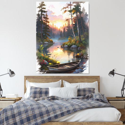 Vederachtige Sereniteit Canvas Afdruk (Insitu (Slaapkamer))