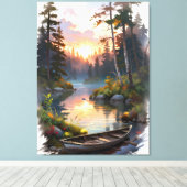 Vederachtige Sereniteit Canvas Afdruk (Insitu (Houten vloer))