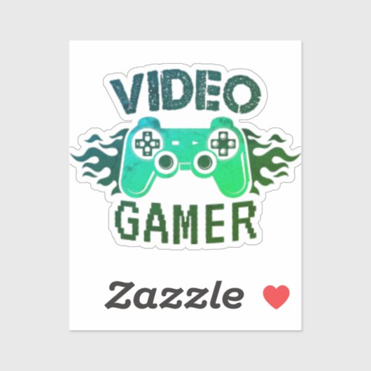 Vedio gamer designCustom-Cut Vinyl Sticker (Vel)