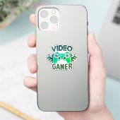 Vedio gamer designCustom-Cut Vinyl Sticker (Telefoon)