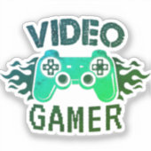 Vedio gamer designCustom-Cut Vinyl Sticker (Voorkant)