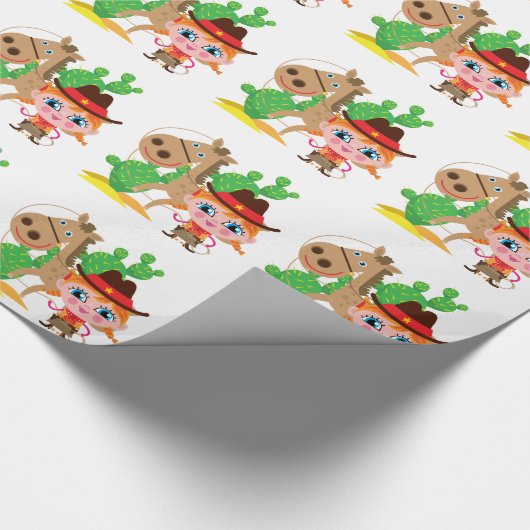 Veedrijfster en Paard Cadeaupapier (Hoek)