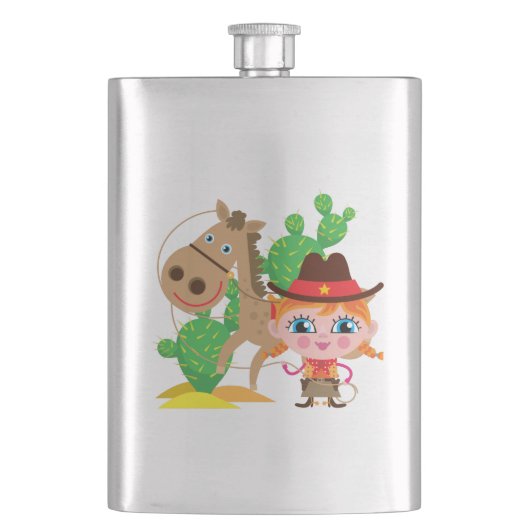 Veedrijfster en Paard Heupfles (Voorkant)