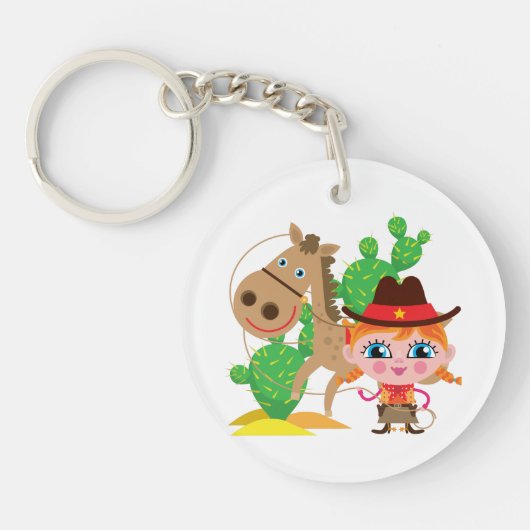 Veedrijfster en Paard Sleutelhanger (Voorkant)