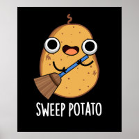 Veeg Aardappel Grappig zoete aardappel Pun Dark BG