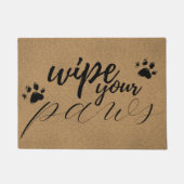 Veeg je poten grappig huisdier typografie bruin vo deurmat (Voorkant)