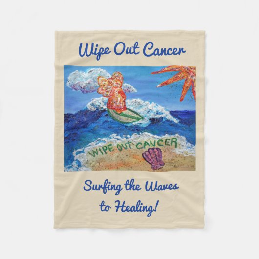 Veeg kanker uit met de engel Soft Fleece Blanket (Voorkant)