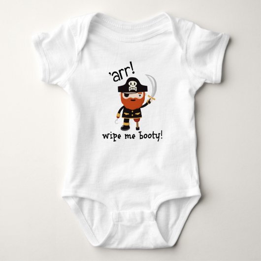 Veeg me Booty af!  grappige baby Romper (Voorkant)
