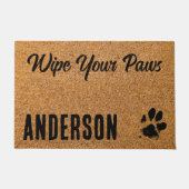 Veeg uw poten gepersonaliseerde Funny Pet Hondenli Deurmat (Voorkant)