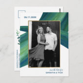 Veegende zeegras bruiloft Bewaar de datum Foto Pos Briefkaart (Voorkant / Achterkant)