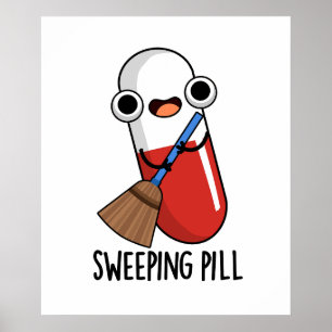 Veegpil Grappig medicijn Pun Dark BG Poster