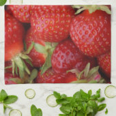 Veel aardbeien theedoek (Gevouwen)