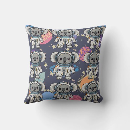 Veel Astronaut Koala Cartoon Print Kussen (Achterkant)