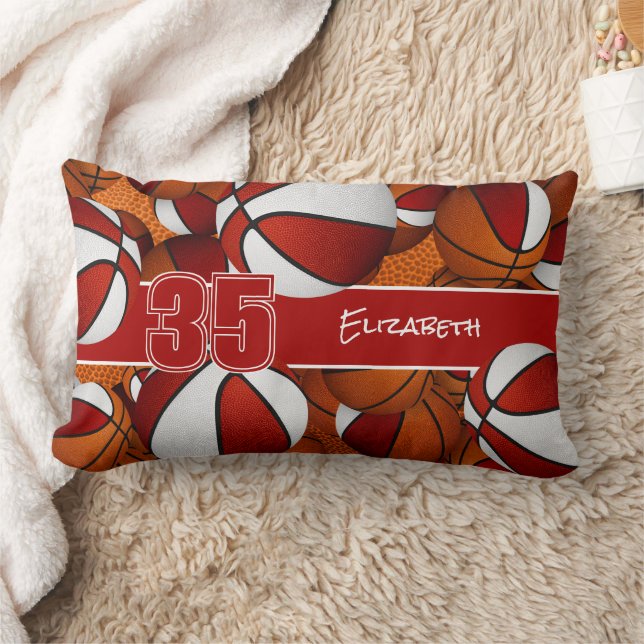 Veel basketballen rode sportkamer decor kussen (Deken)