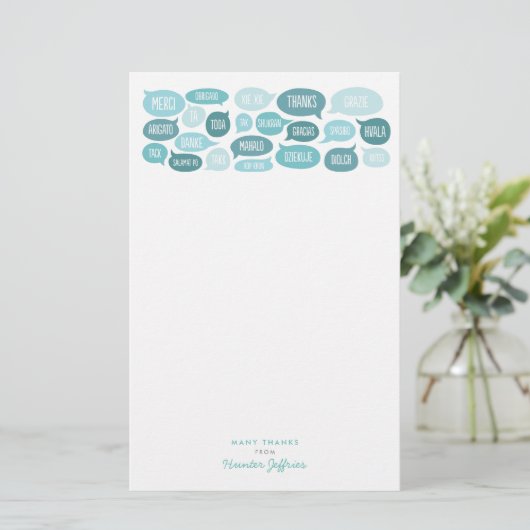 Veel Bedankt dank u briefpapier (Staand voorkant)