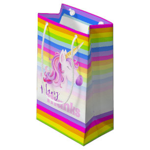 Veel bedankt eenhoorn-regenboogcadeautassen klein cadeauzakje