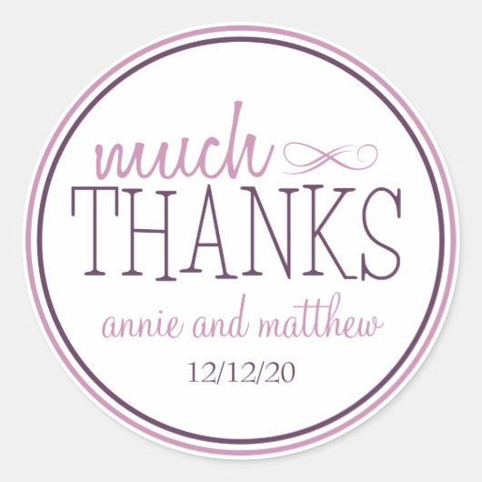 Veel Bedankt labels (pruim / Paarse) (Voorkant)