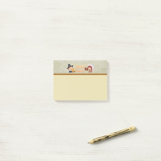 Veel Bedankt Pilgrim en Native Grateful Samen Post-it® Notes (Op bureau)