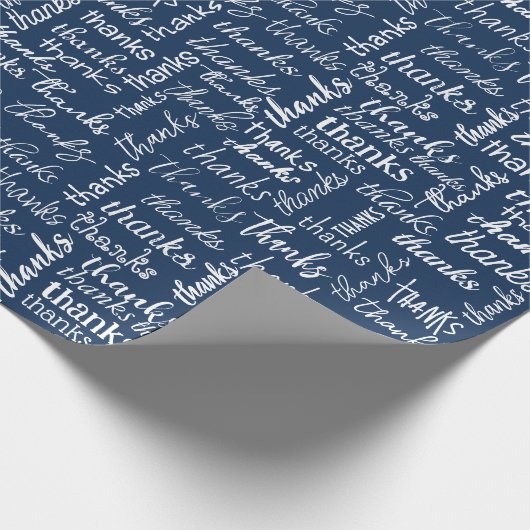 Veel Bedankt tekst op marineblauw Cadeaupapier (Hoek)