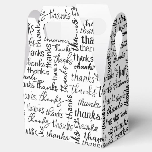 Veel Bedankt zwarte tekst op wit Bedankdoosjes (Geopend)