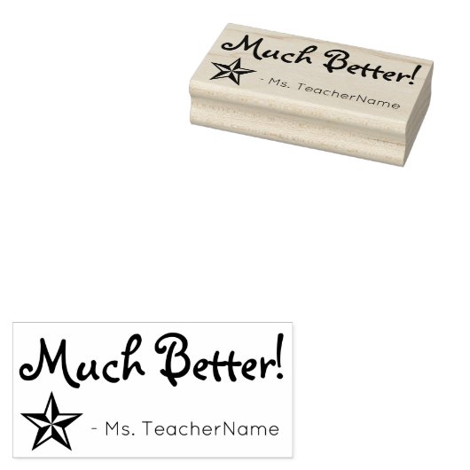 "Veel beter!" + Aangepaste instructeur naam Rubberstempel (Gestempeld)