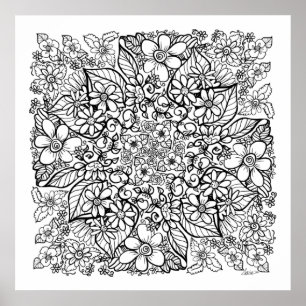 Veel bloemen in kleur poster