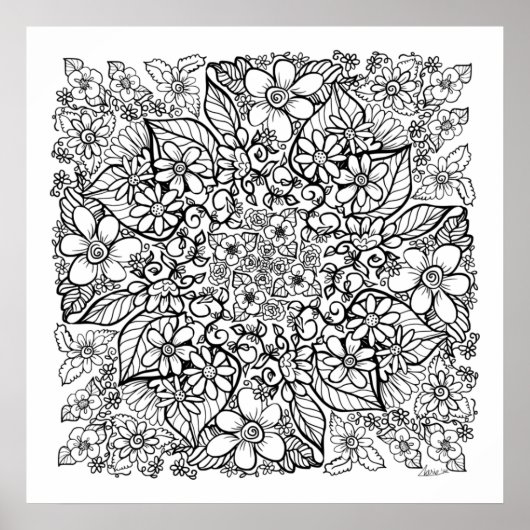 Veel bloemen in kleur poster (Voorkant)