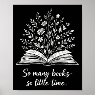 Veel boeken weinig tijd boekenwurm klassieker poster