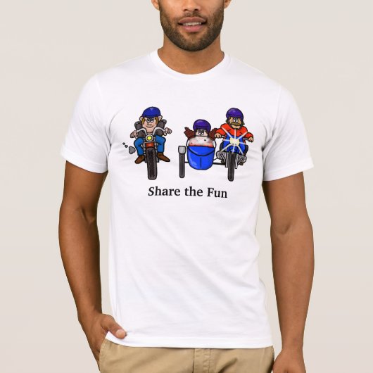 Veel Cartoon T-shirt met motorfiets (Voorkant)
