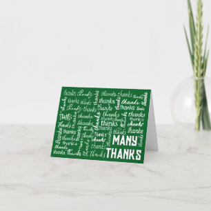 Veel DANK Woordwolk Op Groen Bedankkaart
