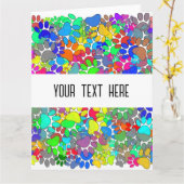 Veel dog verfdrukken overal kaart (Gele Bloem)