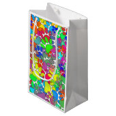 Veel dog verfdrukken overal klein cadeauzakje (Voorkant Gekanteld)