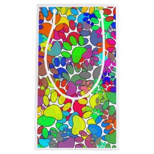 Veel dog verfdrukken overal klein cadeauzakje