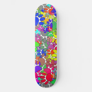 Veel dog verfdrukken overal skateboard