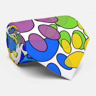 Veel dog verfdrukken overal stropdas