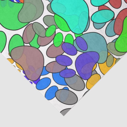 Veel dog verfdrukken overal tissuepapier (Detail)