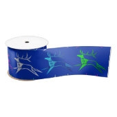 Veel Elk blauw wit roze groen Lint (Spoel)