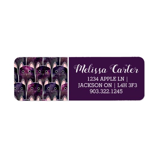 Veel galaxy Cats Pattern Etiket (Voorkant)