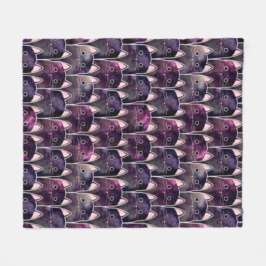 Veel galaxy Cats Pattern Fleece Deken (Voorkant (Horizontaal))